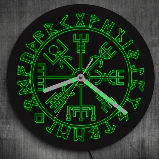 Orologio da parete Rune runiche neon