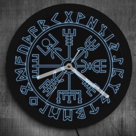 Orologio da parete Rune runiche neon