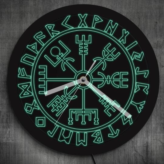 Orologio da parete Rune runiche neon