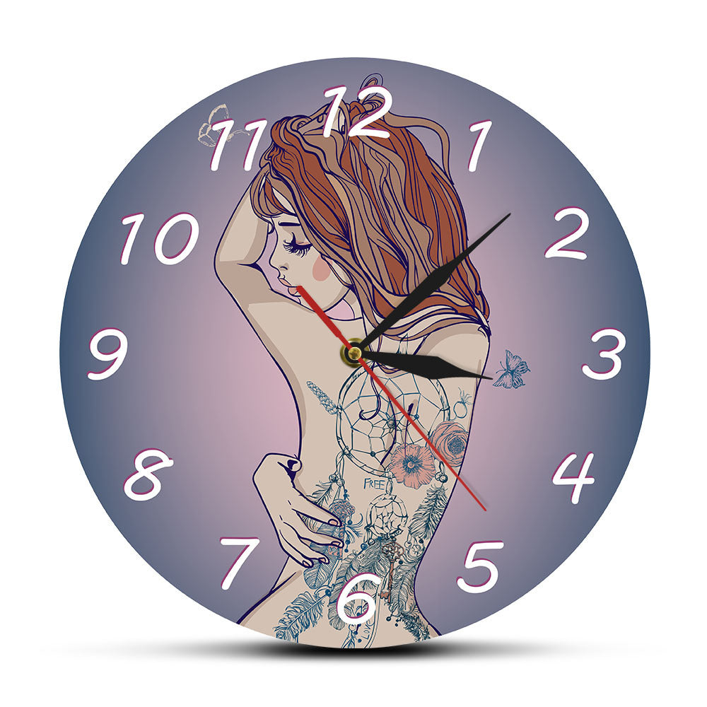 Orologio da parete Ragazza tatuata
