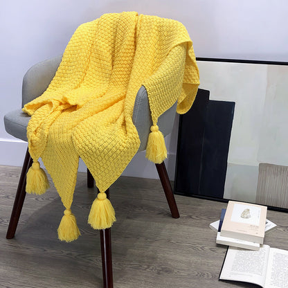 Coperta maglia nappine