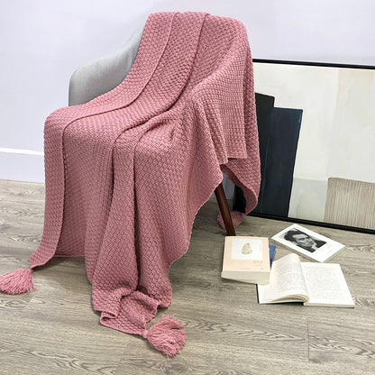 Coperta maglia nappine