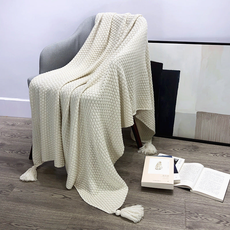 Coperta maglia nappine