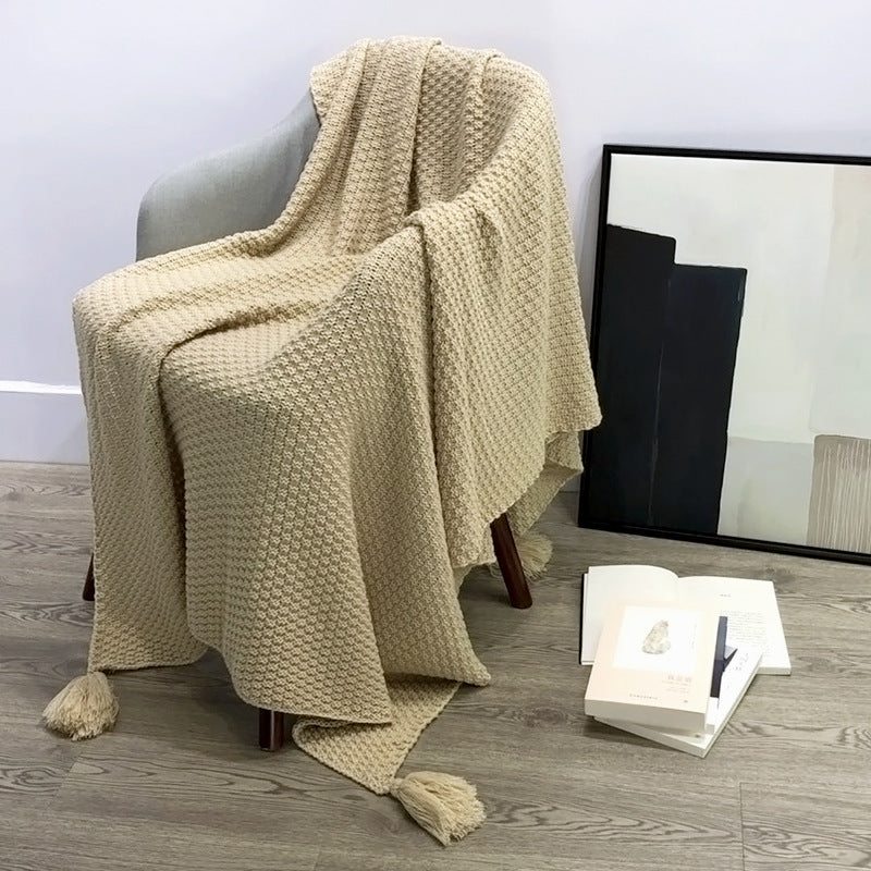 Coperta maglia nappine