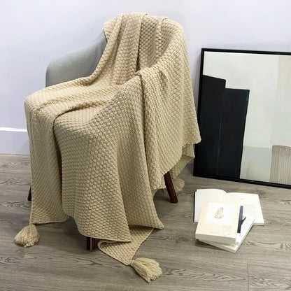 Coperta maglia nappine