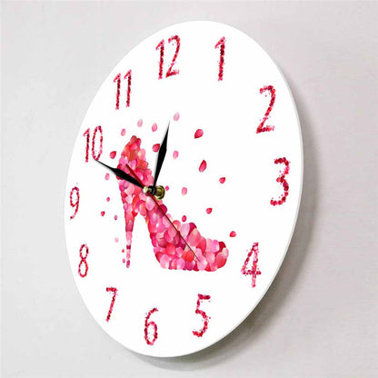 Orologio da parete Scarpa petali rosa