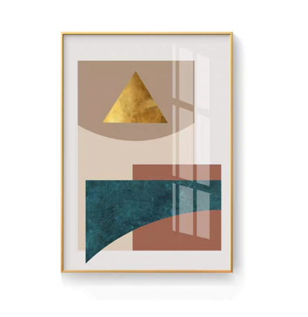 Quadro astratto dorato-arancio