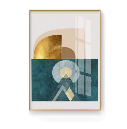 Quadro astratto dorato-arancio