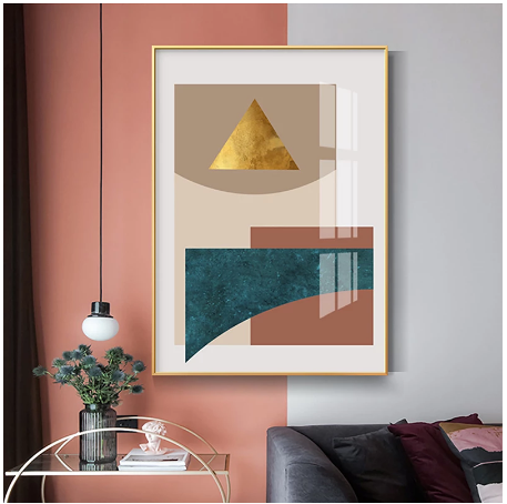 Quadro astratto dorato-arancio