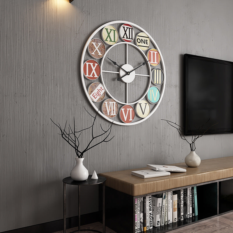 Orologio da parete Numeri romani colorati