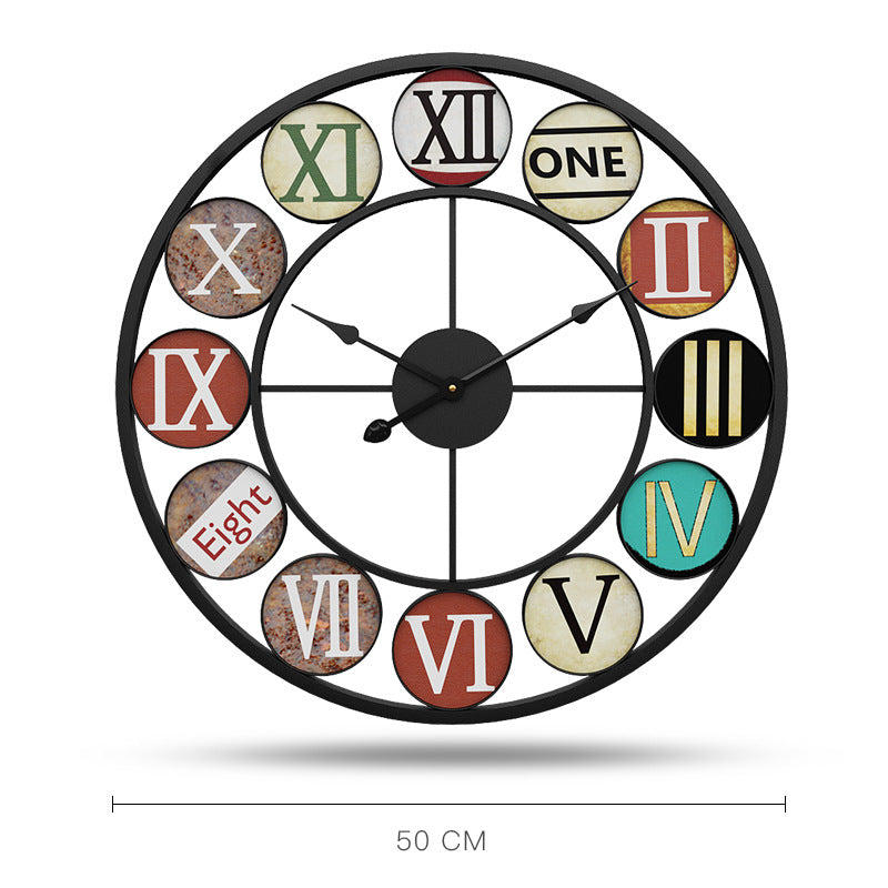 Orologio da parete Numeri romani colorati