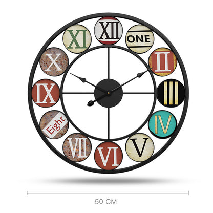 Orologio da parete Numeri romani colorati