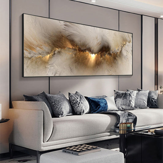 Quadro su tela Nuvole grigie e gialle