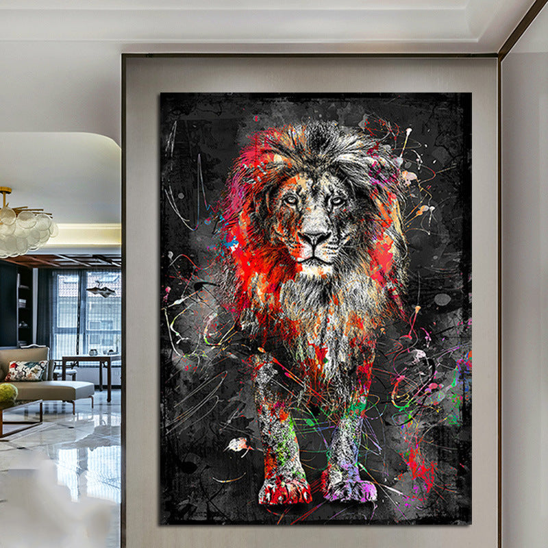 Quadro leone astratto