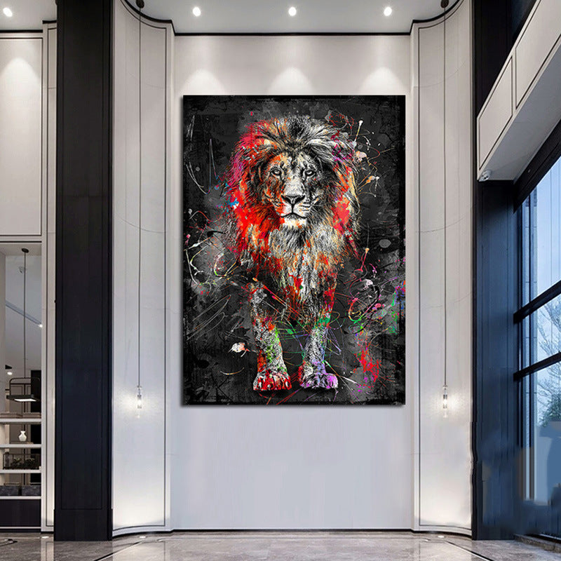 Quadro leone astratto