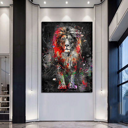 Quadro leone astratto