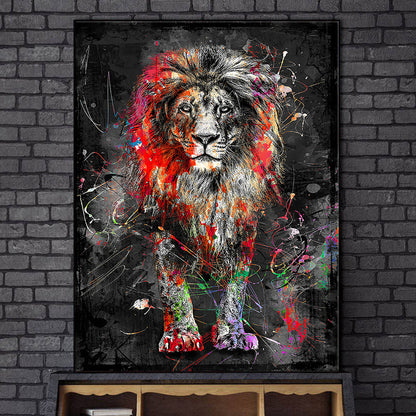 Quadro leone astratto