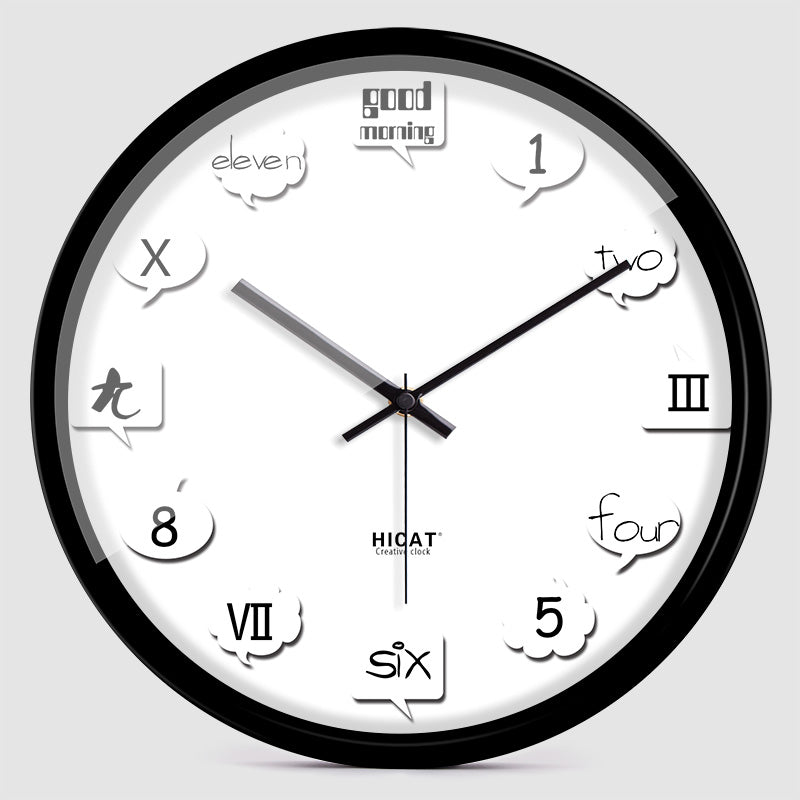 Orologio da parete Testo parole numeri