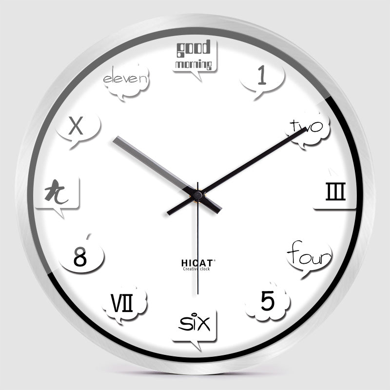 Orologio da parete Testo parole numeri