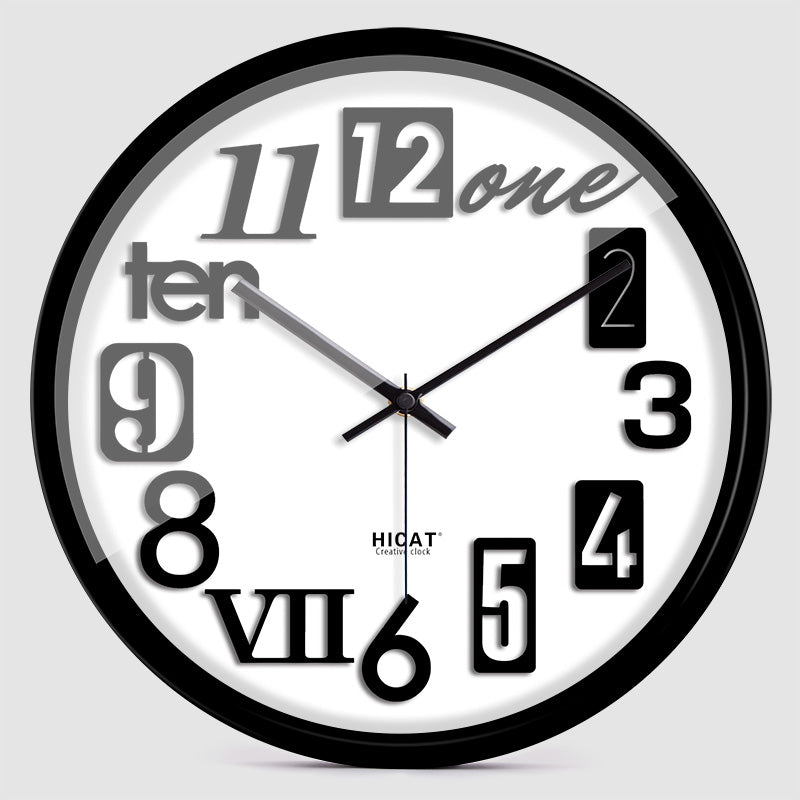 Orologio da parete Testo parole numeri