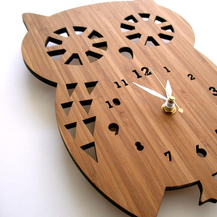 Orologio da parete Gufo legno