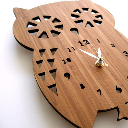 Orologio da parete Gufo legno