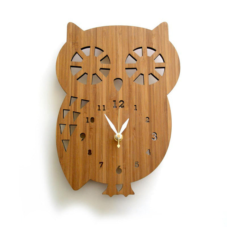 Orologio da parete Gufo legno