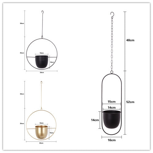 Vaso sospeso ferro stile nordico