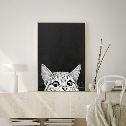 Quadro gatto bianco-nero