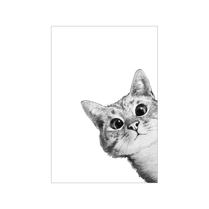 Quadro gatto bianco-nero