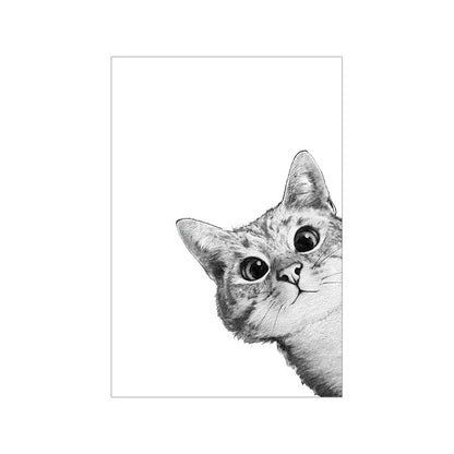 Quadro gatto bianco-nero