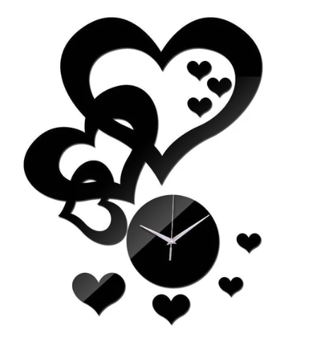 Orologio da parete Cuori e fiori