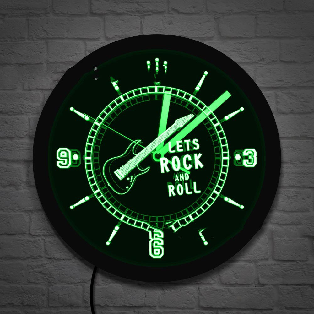 Orologio da parete Chitarra rock neon