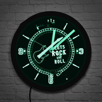 Orologio da parete Chitarra rock neon