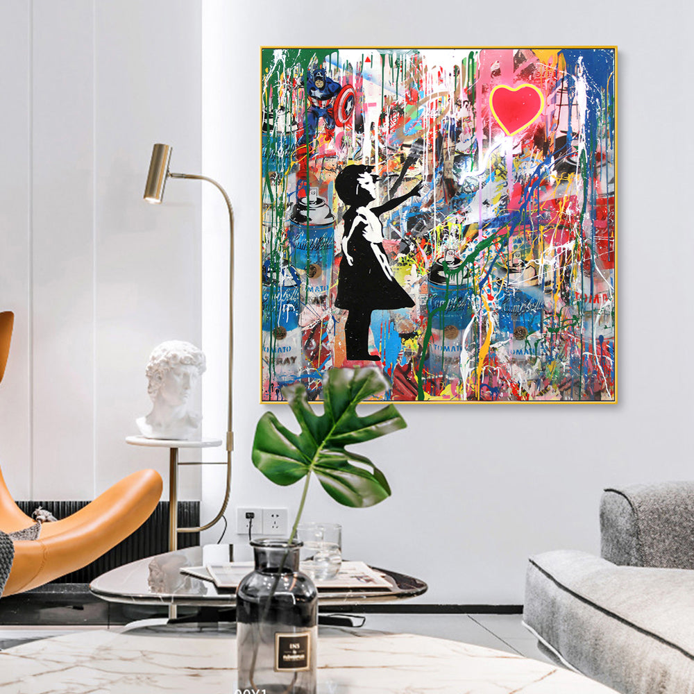 Quadro ragazza arte urbana