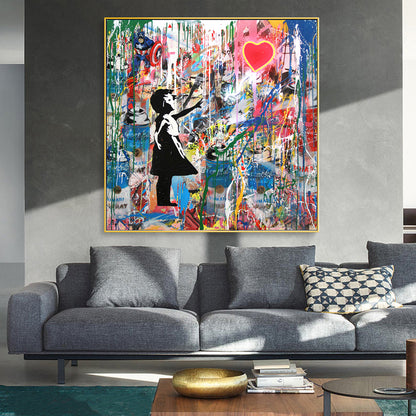 Quadro ragazza arte urbana