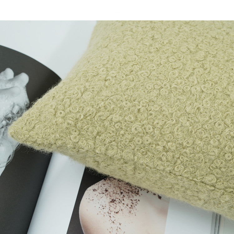 Cuscino lana verde matcha