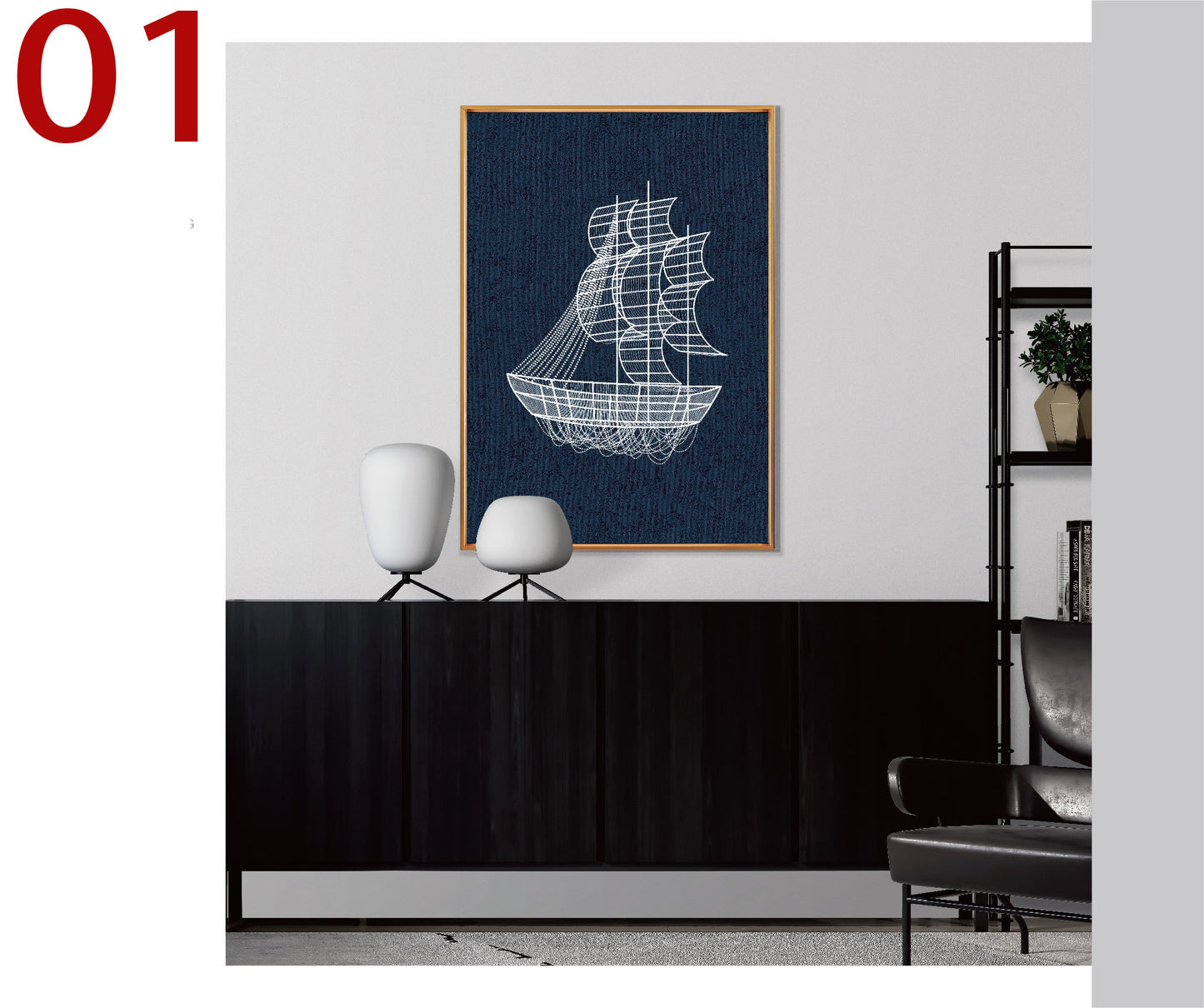 Quadro ricamo moderno