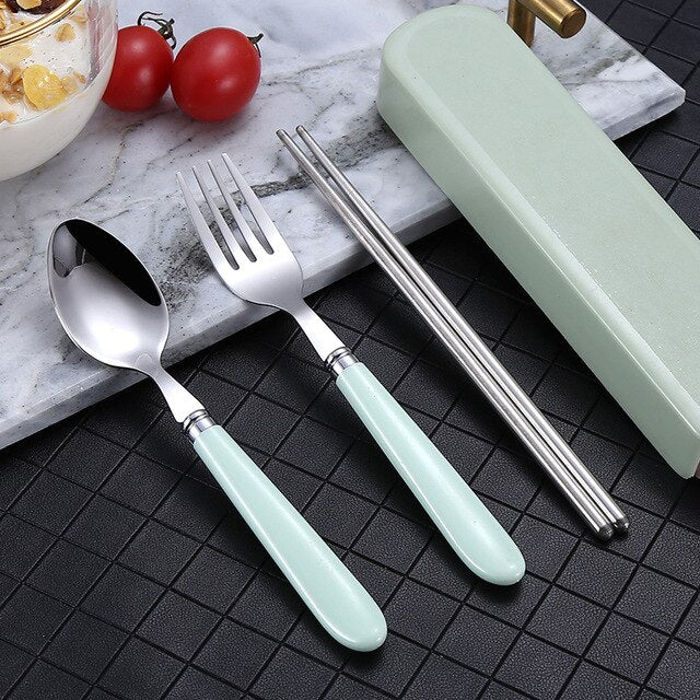 Set stoviglie acciaio inox portatile