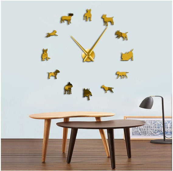 Orologio da parete Sagome boxer dorati