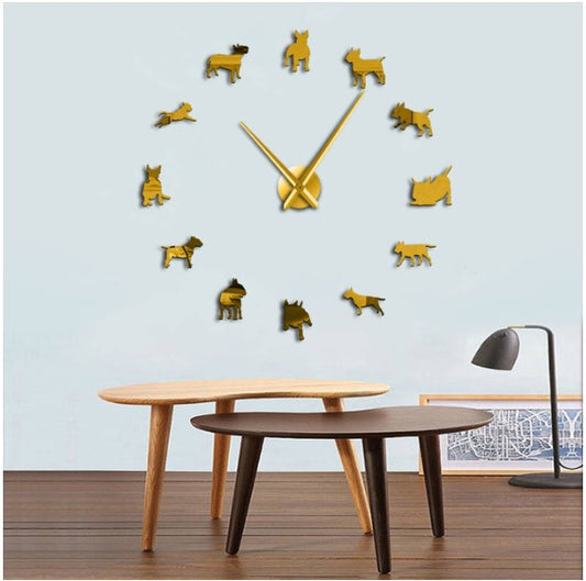 Orologio da parete Sagome boxer dorati