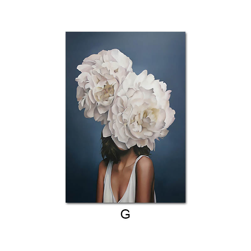 Quadro su tela Ragazza con petali