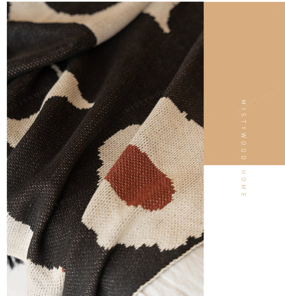 Plaid in maglia con fiori