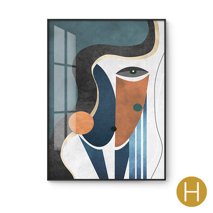 Quadro su tela Volto cubista blu