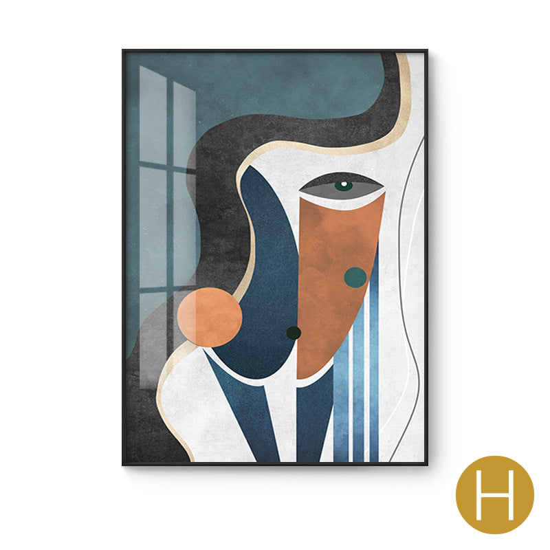 Quadro su tela Volto cubista blu