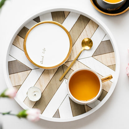 Tazza caffè con piattino oro