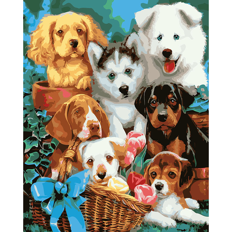 Quadro paesaggio con animali