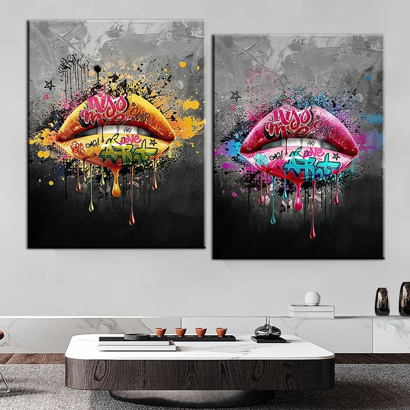 Quadro graffiti bocca