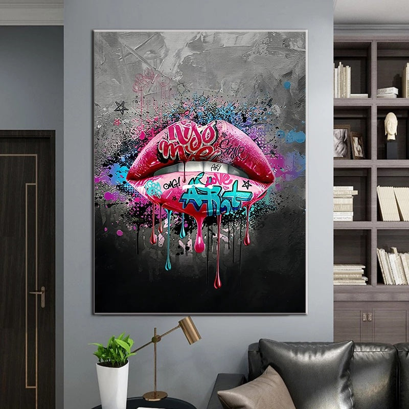 Quadro graffiti bocca