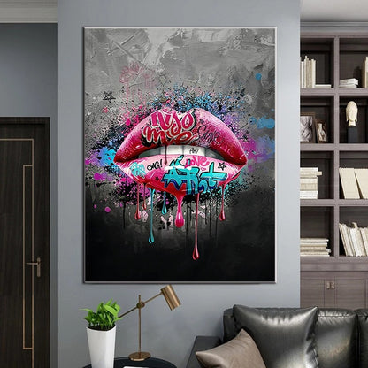 Quadro graffiti bocca